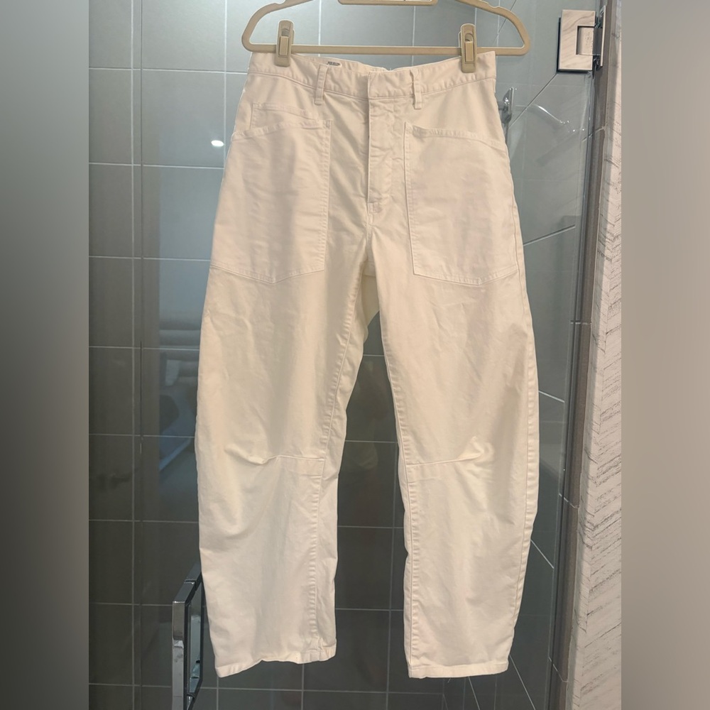 Nili Lotan Cream Shon Barrel Pant